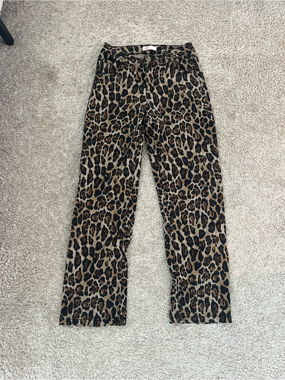 Kohl's Leopard Print Straight Leg Jeans - Brown Black